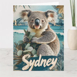 Adorable Koala with Sydney Harbour Bridge Card
