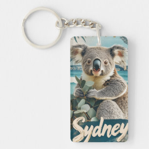 Adorable Koala with Sydney Harbour Bridge Keychain