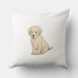 Adorable labrador puppy sketch throw pillow