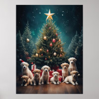 Adorable Labrador Retriever Puppies Christmas Art 