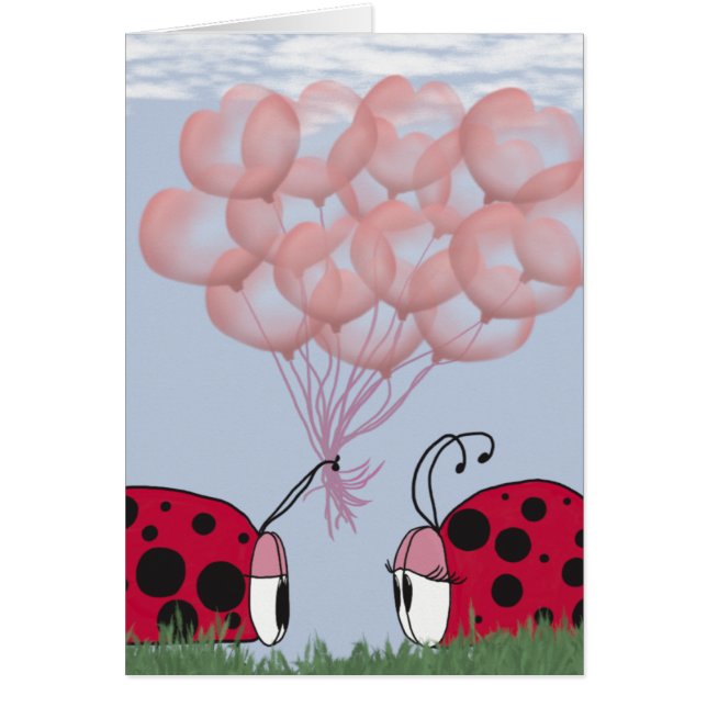 Adorable Ladybug Avec Joli Bouquet De Balloon Rose (Devant)
