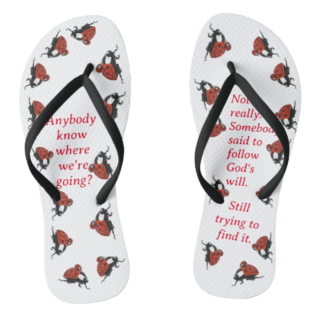 Adorable Ladybug Christian  Flip Flops (Footbed)