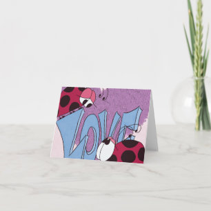 Adorable Ladybug Love Cartoon Card