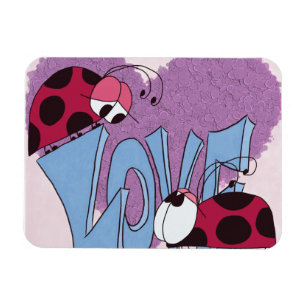 Adorable Ladybug Love Cartoon Magnet