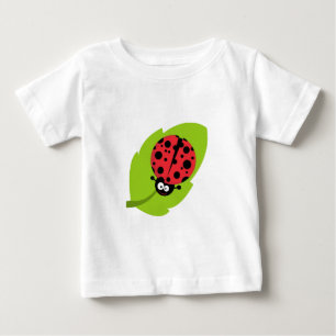 Adorable Ladybug on a Leaf Baby T-Shirt
