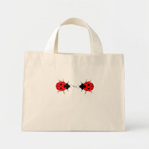 Adorable Ladybug Tiny, Budget, Shopping, or Large Mini Tote Bag