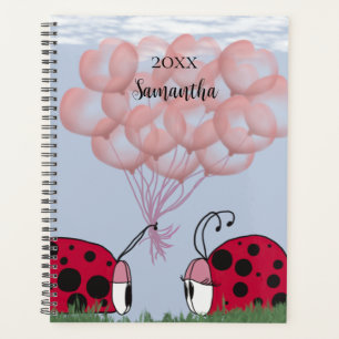 Adorable Ladybug With Pretty Pink Balloon Bouquet Planner