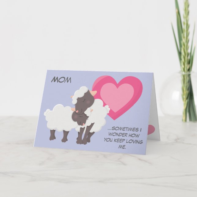 Adorable Lamb and Mom Mother's Day Card (Front)