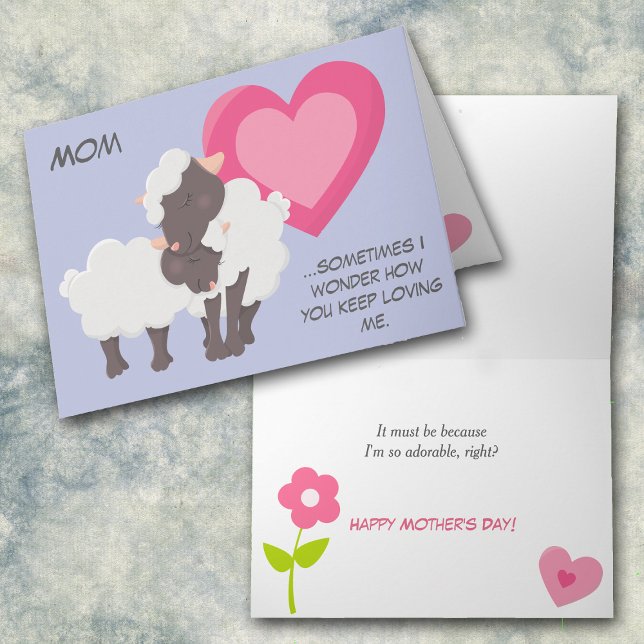 Adorable Lamb and Mom Mother's Day Card (Creator Uploaded)