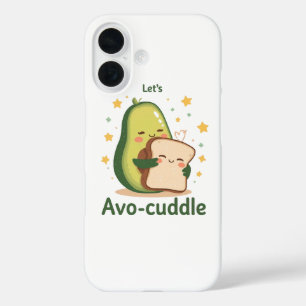 Adorable "Let's Avo-Cuddle" Food Pun iPhone 16 Case