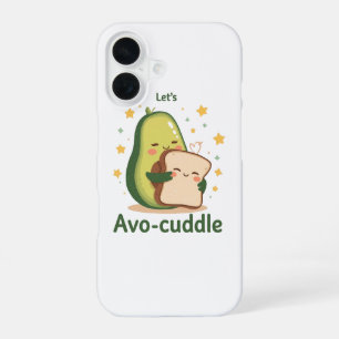 Adorable "Let's Avo-Cuddle" Food Pun iPhone 16 Case