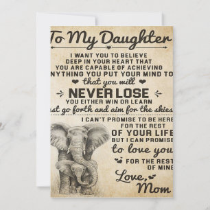 Adorable Letter To Daughter   Lovely Gift Holiday Card