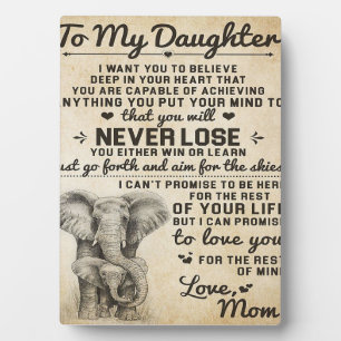 Adorable Letter To Daughter Lovely Gift Plaque
