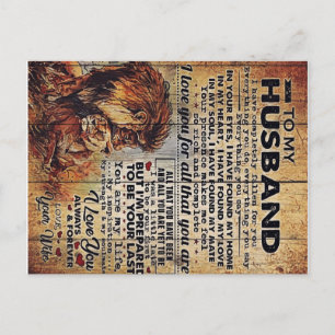 Adorable Letter To Husband   Lovely Gift To My Man Announcement Postcard