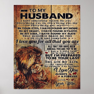 Adorable Letter To Husband Lovely Gift To My Man Poster