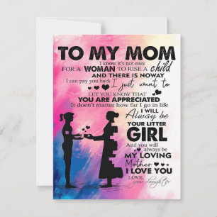 Adorable Letter To Mom   Lovely Gift To My Mom Invitation