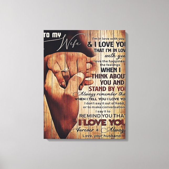 Adorable Letter To Wife, Lovely Gift, Canvas Print (Front)