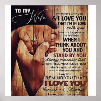 Adorable Letter To Wife, Lovely Gift, Poster
