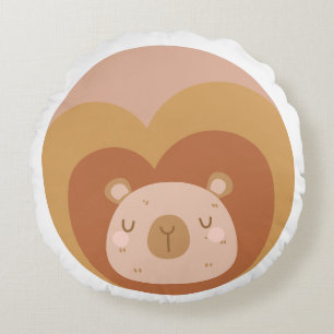 Adorable Lion - Cute and Soft Animal Round Pillow