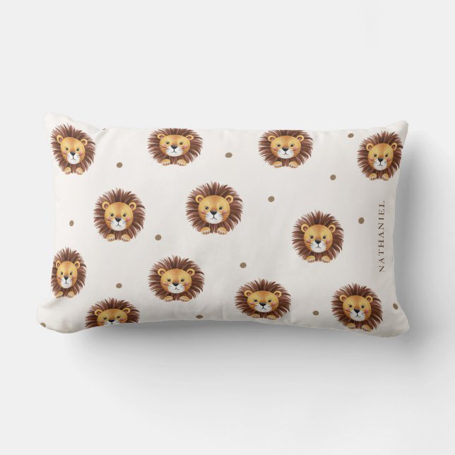 Adorable lion pattern nursery   lumbar pillow (Front)