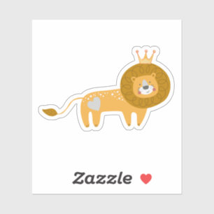 Adorable Lion with Crown and Heart Laptop