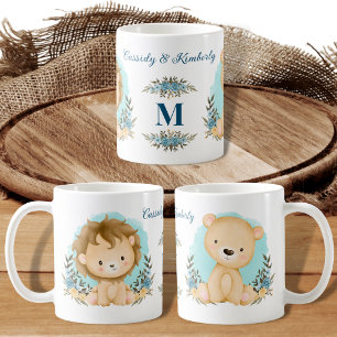 Adorable Lions Mr. & Mrs. Personalized Monogram Coffee Mug
