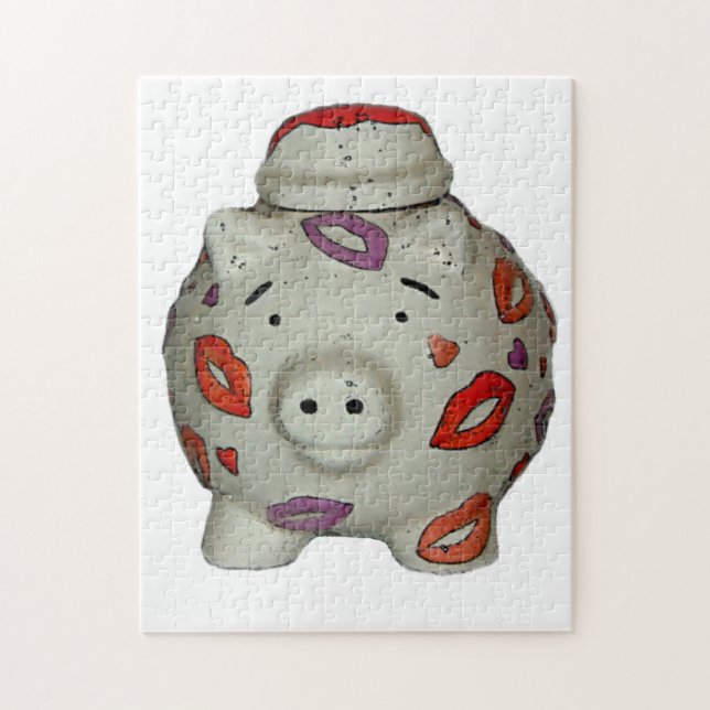 Adorable Lipstick Pig Jigsaw Puzzle (Vertical)