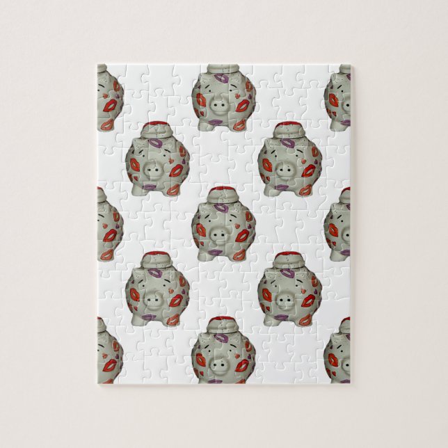 Adorable Lipstick Pig Jigsaw Puzzle (Vertical)