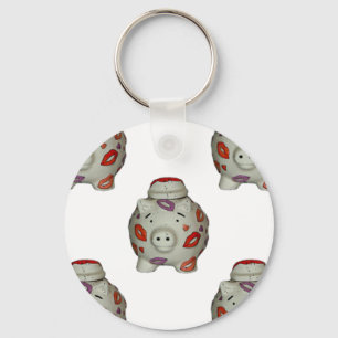 Adorable Lipstick Pig Keychain