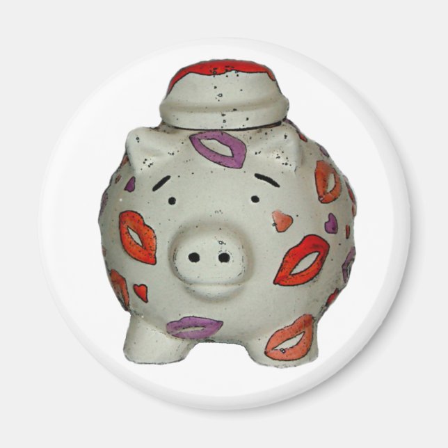 Adorable Lipstick Pig Magnet (Front)