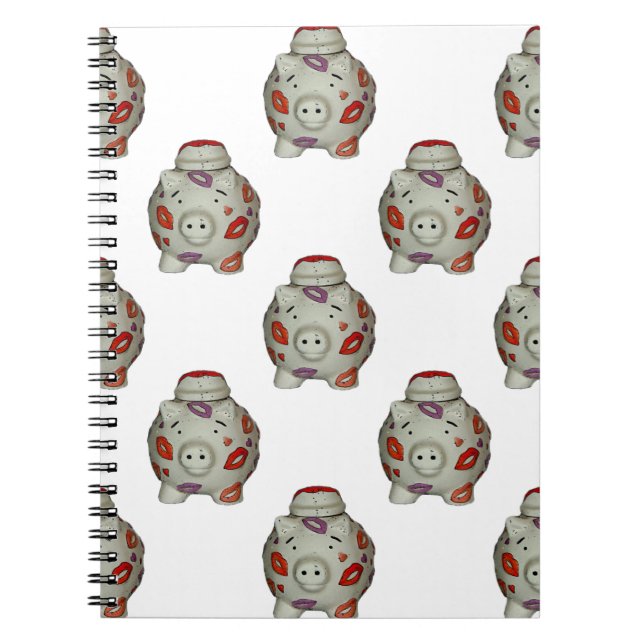 Adorable Lipstick Pig Notebook (Front)