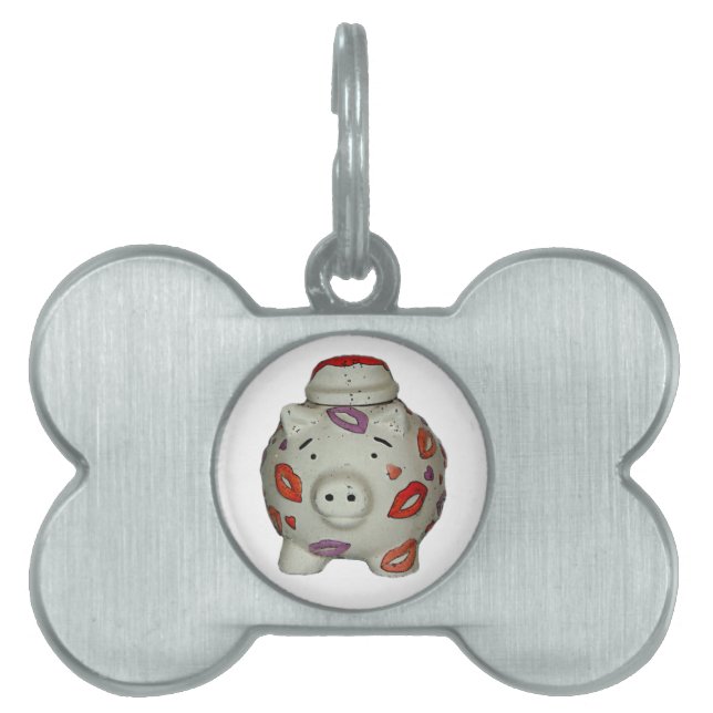 Adorable Lipstick Pig Pet Tag (Front)