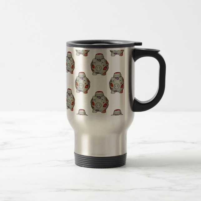 Adorable Lipstick Pig Travel Mug (Right)