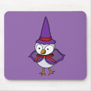 Adorable little bird wearing a wizard costume mouse pad