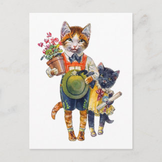 Adorable Little Cats Bearing Gifts Postcard