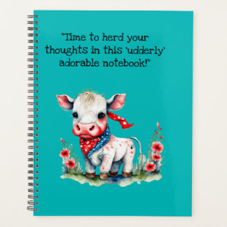  adorable little cow notebook  planner
