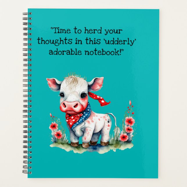  adorable little cow notebook  planner (Front)