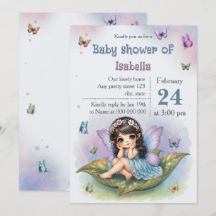Adorable little fairy baby shower invitation
