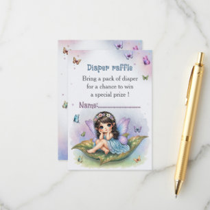 Adorable little fairy diaper raffle enclosure card