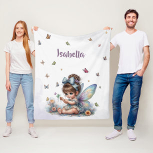 Adorable little fairy fleece blanket