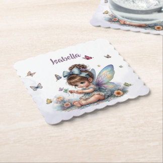 Adorable little fairy paper coaster