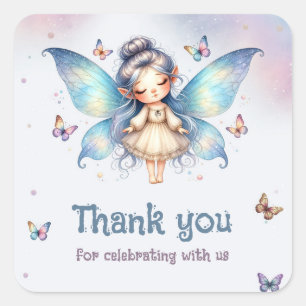 Adorable little fairy square sticker