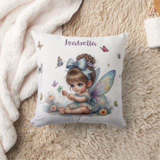 Adorable little fairy throw pillow