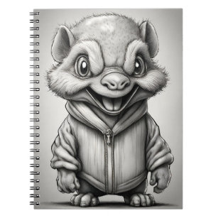 Adorable Little Fantasy Creature Wearing a Jacket Notebook