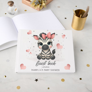 Adorable little female zebra  guest book