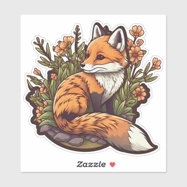 Adorable little fox and flowers (Sheet)
