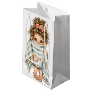 ADORABLE LITTLE GIRL WITH A SUMMER THEME SMALL GIFT BAG
