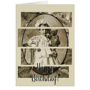 ADORABLE LITTLE GIRL WITH TEDDY BEAR DOLL 1900'S