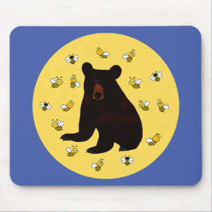 Adorable Little Honey Bee Bear Mouse Pad