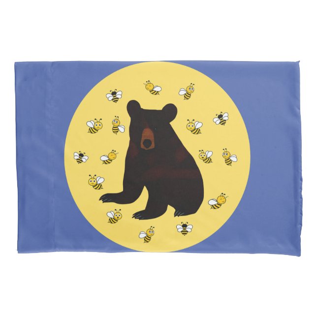 Adorable Little Honey Bee Bear Pillowcase (Front)